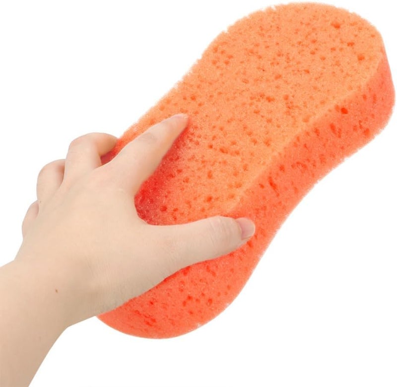 QUALIALL Ultimate Premium 5-Pack Coral Sponge Set - Extra Soft, Non-Scratch, Foaming & Large - Perfect for Car Washing, Household Cleaning and Fightingk (Orange) - Image 1
